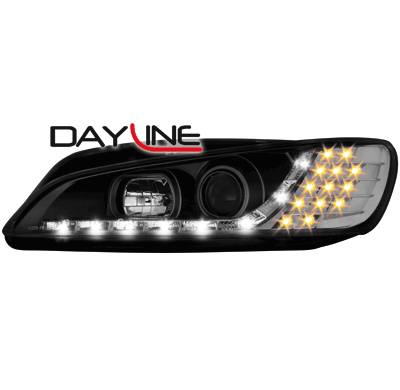 Faros Luz Diurna Peugeot 306_97-00 _ _Negros Con Intermitente De Led
