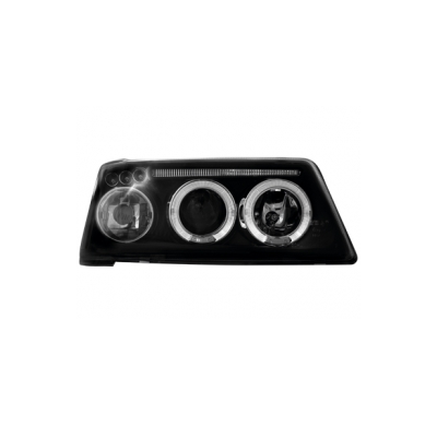Faros Peugeot 205 _ 2 Angel Eyes (Ojos De Ángel) _ Negro _ _Reglaje El. _ Negro