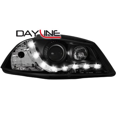 Faros Luz Diurna Seat Ibiza 6l 02-08 _ _Negros