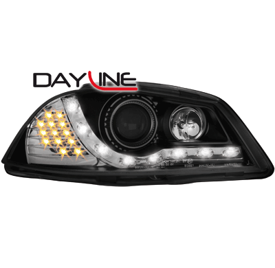Faros Luz Diurna Seat Ibiza 6l 03-08 _Tfl-Optik _ Negros