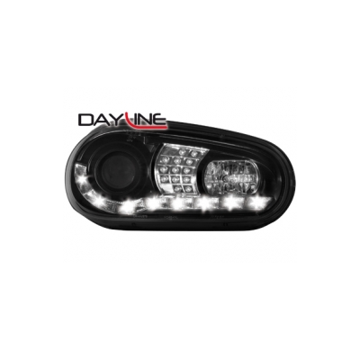Faros Luz Diurna Vw Golf Iv _ _Negros_Intermitente De Led