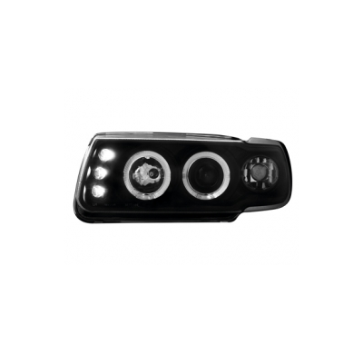 Faros Vw Polo 6n 95-98 _ 2 Angel Eyes _ Negro