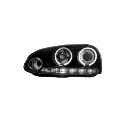 Faros Vw Golf V _ 2 Angel Eyes (Ojos De Ángel) _ Negro