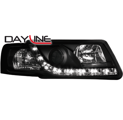 Faros Vw Passat 3b 97-01 _ Con Diseño Luz Diurna _ Negro