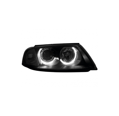 Faros Vw Passat 3bg Con Luz De Posición 2 Angel Eyes _ Negro