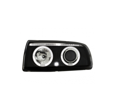 Faros Vw Vento 91-98  2 Angel Eyes Negro