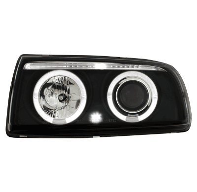 Faros Vw Vento 91-98  2 Angel Eyes Negro