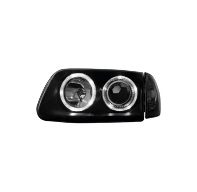 Faros Vw Polo 99-01 6n2 _ 2 Angel Eyes De Luz De Posición _ Negro