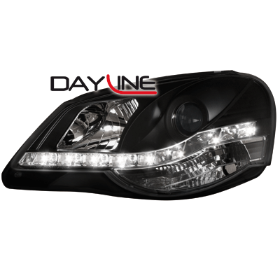 Faros Luz Diurna Vw Polo 9n3 05-09 _ _Negro
