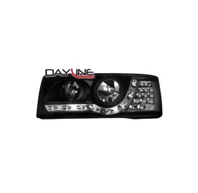 Faros Luz Diurna Vw T4 90-03 _  _ Negro