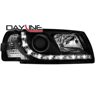 Faros Delanteros Luz Diurna Vw T4 96-03 _ Negros