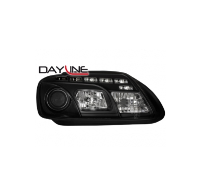 Faros Luz Diurna Vw Touran 1t 03-06 Negro