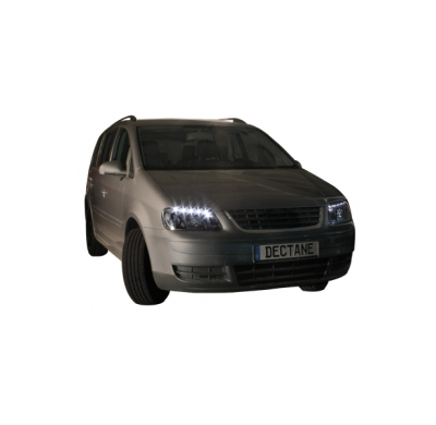 Faros Luz Diurna Vw Touran 1t 03-06 Negro