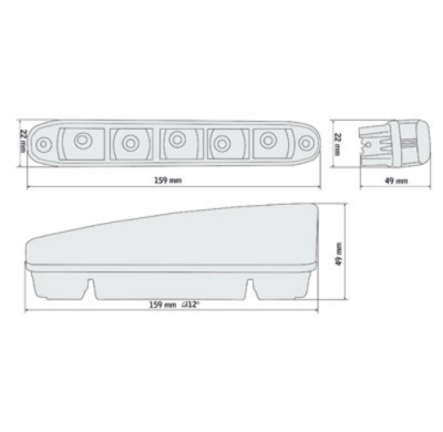 Luces Diurnas 5 Hipower Led Lxhxt 160x26x48mm (2 Pc