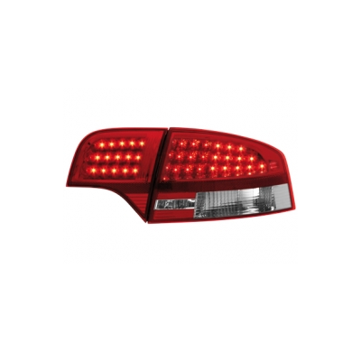 Pilotos Led Audi A4 B7 Limousine 04-08 _ Rojo/Crystal