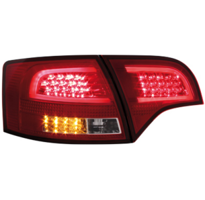 Pilotos Traseros Led Audi A4 Avant B7 04-08_Rojo/Cromado