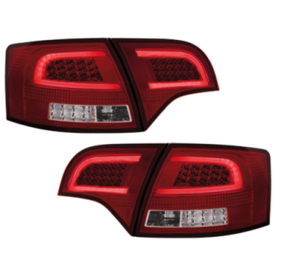 Pilotos Traseros Led Audi A4 Avant B7 04-08_Rojo/Cromado