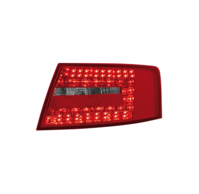 Pilotos Led Audi A6 4f Limousine 04-08 _ Rojo/Crystal