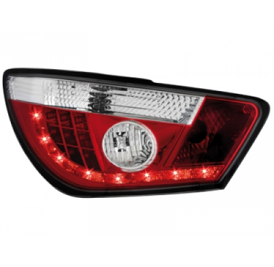 Pilotos Traseros Led Seat Ibiza 6j 04.08+ _ Rojo/Cromado