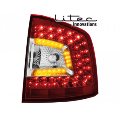 Litec Pilotos Traseros Led Skoda Octavia 1z 08+ _ Rojo/Crystal