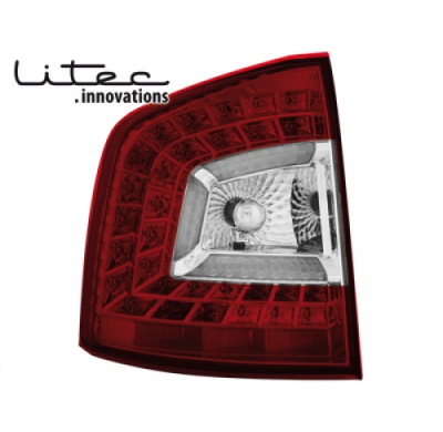 Litec Pilotos Traseros Led Skoda Octavia 1z 08+ _ Rojo/Crystal