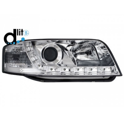 Faros Luz Diurna Homologacion R87 Audi A6 4b 97-01 _ Luz Diurna _ Cromado