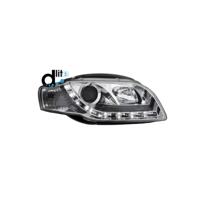Faros Luz Diurna Audi A4 B7 Homologacion R87 _ Cromado
