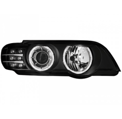 Faros Delanteros Bmw X5 99-03 E53_Hid_2 Angel Eyes_Negro