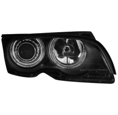 Faros Delanteros Bmw E46/2 Coupe 01-03_2 Angel Eyes_Negro