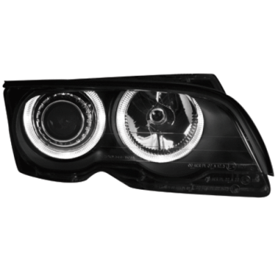 Faros Delanteros Bmw E46/2 Coupe 01-03_2 Angel Eyes_Negro