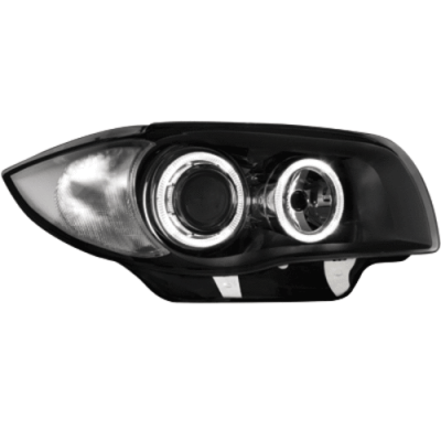 Faros Delanteros Bmw 1er E87 04-07 _ 2 Angel Eyes _ Cromado