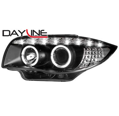 Faros Luz Diurna Bmw 1er E87/81 04-09_Negro