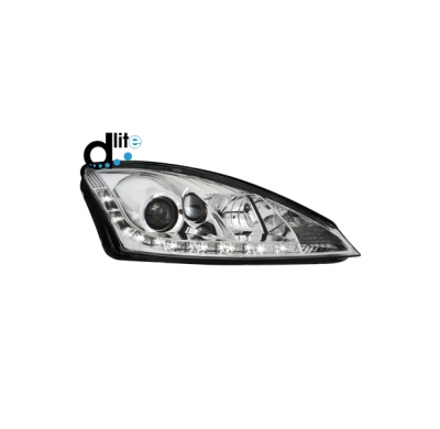 Faros Luz Diurna Ford Focus 01-04 _Homologacion R87_ Cromado