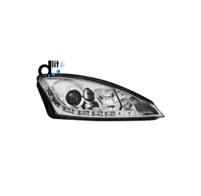 Faros Luz Diurna Ford Focus 01-04 _Homologacion R87_ Cromado