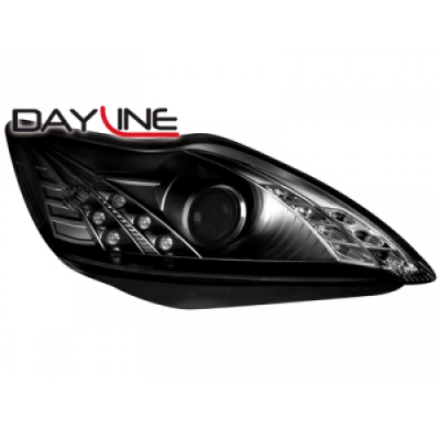 Faros Luz Diurna Ford Focus 08-10 _  _Negro