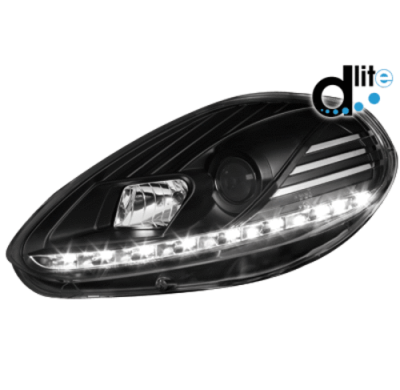Faros Luz Diurna Fiat Punto Evo 09+_Drl_Negro Homologacion R87