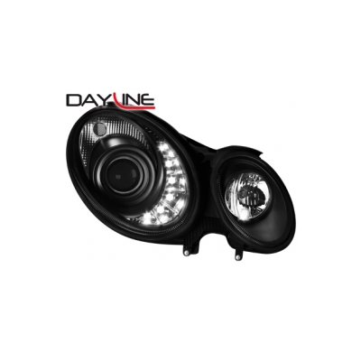 Faros Luz Diurna Mercedes B. W211 02-06 _ Para Xenon Original _ Black