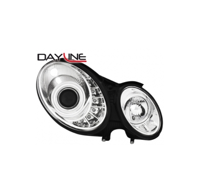 Faros Luz Diurna Mercedes B. W211 02-06 _ Para Xenon Original _ Cromado