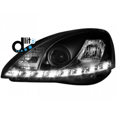 Faros Luz Diurna Homologacion R87 Opel Corsa C 01-06 _ Luz Diurna _Negro