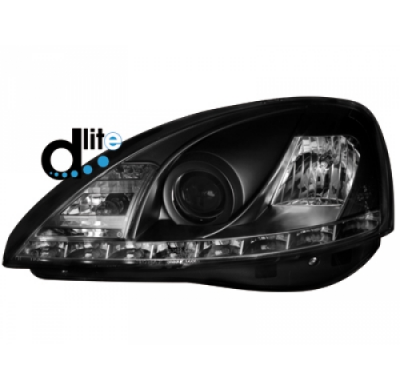 Faros Luz Diurna Homologacion R87 Opel Corsa C 01-06 _ Luz Diurna _Negro
