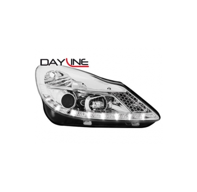Faros Luz Diurna Opel Corsa D 06+ _  Cromado