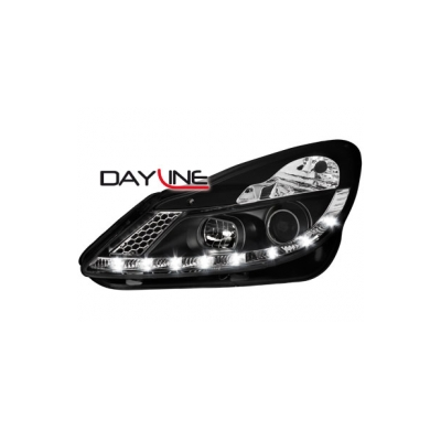 Faros Luz Diurna Opel Corsa D 06+ _  Negro
