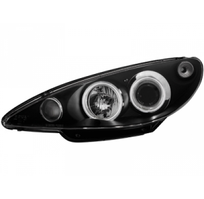 Faros Delanteros Peugeot 206 02-07 _ 2 Ccfl Slr _ Negro