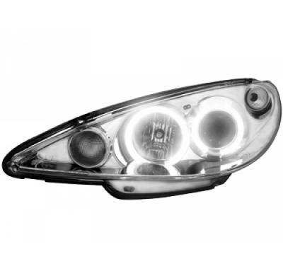 Faros Delanteros Peugeot 206 02-07 _ 2 Ccfl Slr _ Cromado