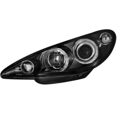 Faros Delanteros Peugeot 206 02-07_2 Angel Eyes_Negro
