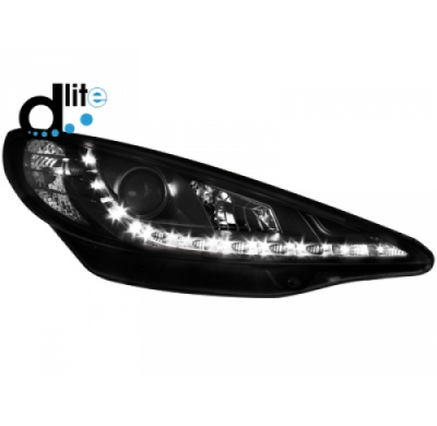 Faros Luz Diurna Homologacion R87 Peugeot 207 06-10_ Luz Diurna _ Negro
