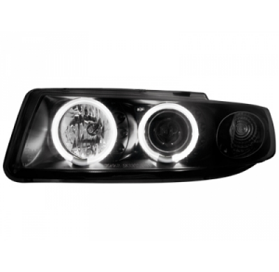 Faros Delanteros Seat Leon/Toledo 99-04 _ 2 Ccfl Slr _ Negro