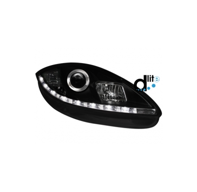Faros Luz Diurna Seat Leon 1p  Homologacion R87 _ Negro