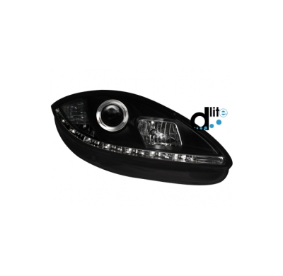 Faros Luz Diurna Seat Leon 1p  Homologacion R87 _ Negro