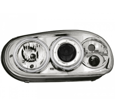 Faros Delanteros Vw Golf Iv 97-04 _ 2 Ccfl Slr _ Cromado